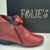 Bottines classique cuir rouge FOLIE'S