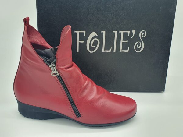 Bottines classique cuir rouge FOLIE'S
