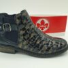 Bottines croco noir et gold RIEKER femme