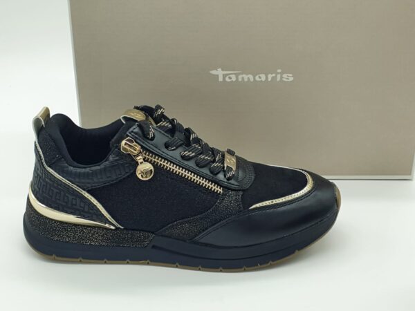 Sneakers noir/or TAMARIS femme