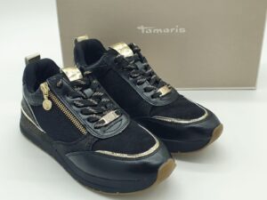 Sneakers noir/or TAMARIS femme