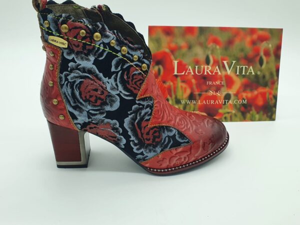 Bottines femme imprimée fleur rouge LAURA VITA