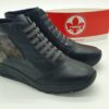 Boots classique femme lacets élastiqueset et zip noir/multi mordoré
