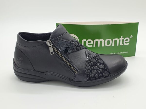 Boots classiques femme double zip noir/multi glitter REMONTE