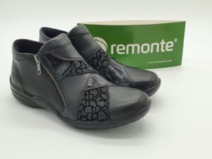 Boots classiques femme double zip noir/multi glitter REMONTE