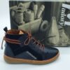 Boots femme lacets, cuir lisse et daim noir MADORY