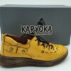Derbys femme cuir lisse jaune KARYOKA