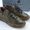 Derbys femme cuir lisse kaki KARYOKA