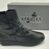 Bottines femme cuir drapé noir KARYOKA