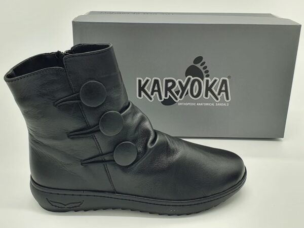 Bottines femme cuir drapé noir KARYOKA
