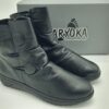 Bottines femme cuir drapé noir KARYOKA