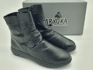 Bottines femme cuir drapé noir KARYOKA