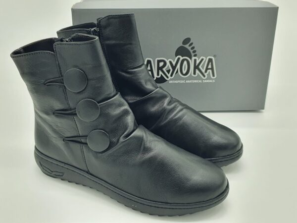 Bottines femme cuir drapé noir KARYOKA