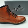 Boots femme lacets et zip brique KARYOKA