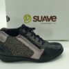 Boots classique femme cuir imprimé/noir/étain SUAVE
