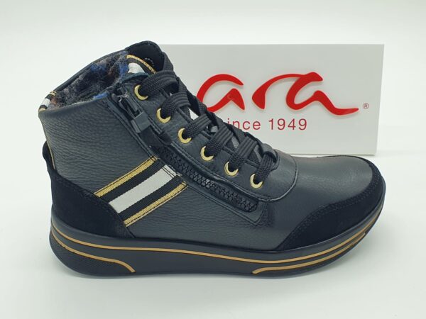 Boots femme dynamique noir/galon ARA