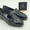 Mocassin femme patte tressée vernis noir ÉMILIE KARSTON