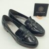 Mocassin femme patte tressée vernis noir ÉMILIE KARSTON