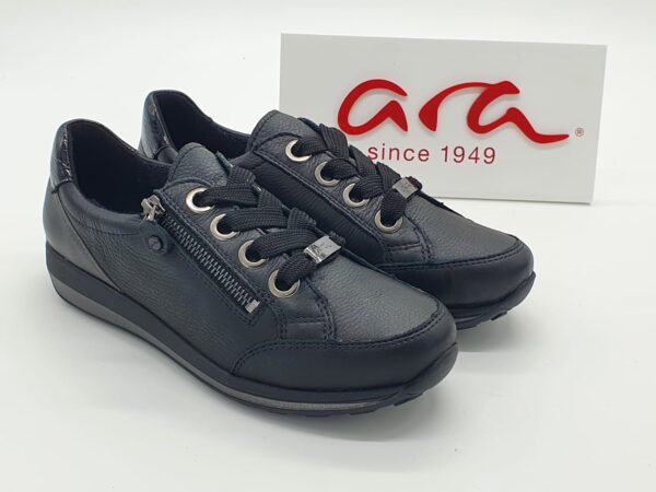 Derbys femme confort grande largeur noir ARA