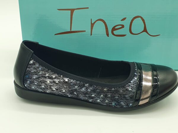 Ballerines semelles confort noir/argent INEA