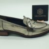 Mocassin femme pate tressée cuir étain ÉMILIE KARSTON