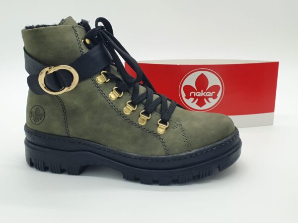 Boots femme style brodequin kaki RIEKER