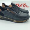 Sneakers femme cuir noir et or ARA
