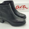 Bottines femme logo cheville cuir noir ARA