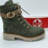 Bottines lacets/zip kaki fourrées RIEKER