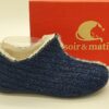 Pantoufles tricot marine SOIR&MATIN