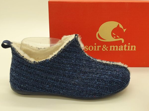 Pantoufles tricot marine SOIR&MATIN