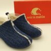 Pantoufles tricot marine SOIR&MATIN