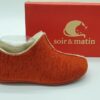Pantoufles velours orange SOIR & MATIN