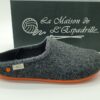 Pantoufles hommes convertibles en mules feutre gris/ semelles orange