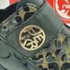 Trotteur velcro - cuir lisse noir/gold - RIEKER