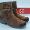 Bottines suédine camel- tige guêtres RIEKER Femme