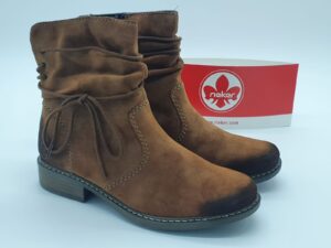 Bottines suédine camel- tige guêtres RIEKER Femme