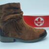 Bottines suédine camel- tige guêtres RIEKER Femme