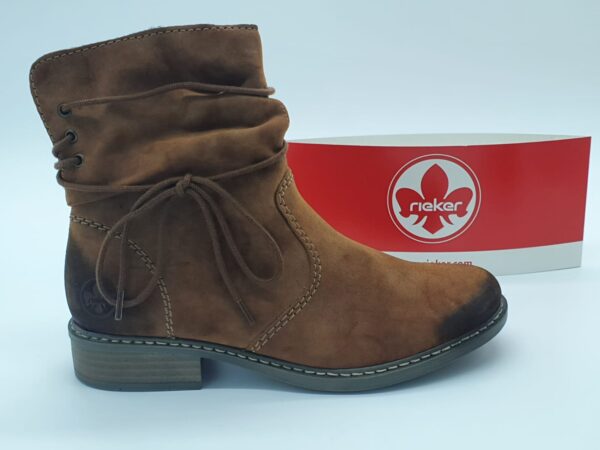 Bottines suédine camel- tige guêtres RIEKER Femme