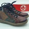 Boots lacets/zip - Cuir bordeaux/multi- RIEKER Femme