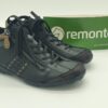 Boots lacets/zip - cuir noir/liseret cuivre- REMONTE Femme