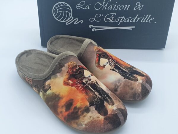 Mule fantaisie moto cross - homme - MAISON DE L'ESPADRILLE