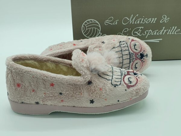 Charentaises pompon rose - doublure pure laine vierge- LA MAISON DE L'ESPADRILLE Femme