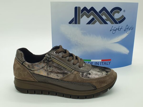 Derby sport ville- cuir taupe - IMAC Femme
