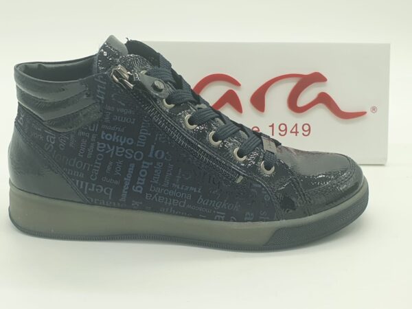 Boots lacets/zip - femmes - vernis - imprimés marines  - ARA