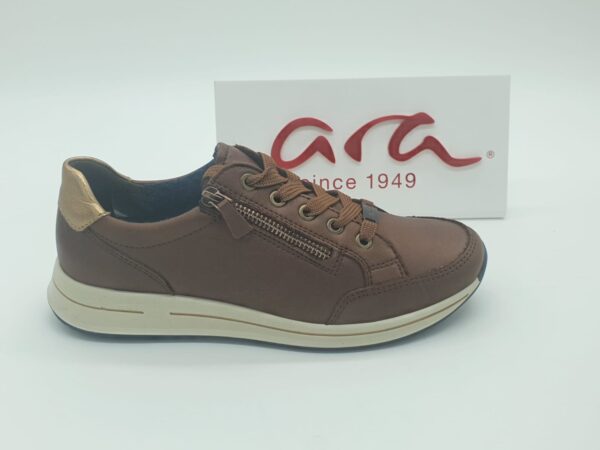 Derbys la/zip - cuir marron - semelles amovibles - grandes largeurs - ARA