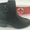 Bottine-femmes-Cuir noir-zip fantaisie-RIEKER