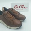 Derbys la/zip - cuir marron - semelles amovibles - grandes largeurs - ARA