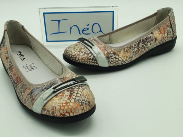 INÉA Femme- Ballerines cuir imprimé multi.