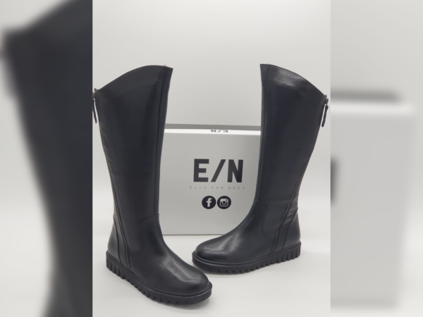 ÉLUE PAR NOUS Femme- bottes cuir lisse noir- existe en marron